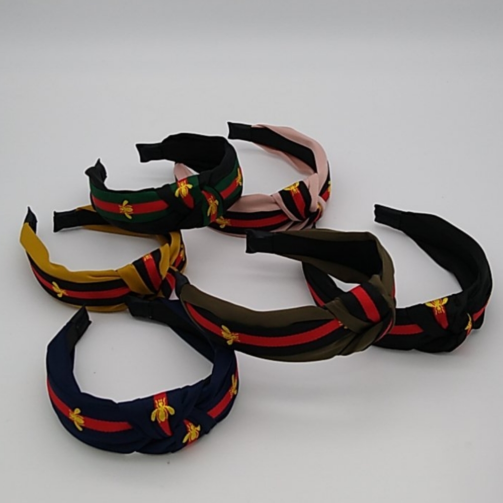 Set of 6 Bee Stripe Fashion Headbands hair hoops